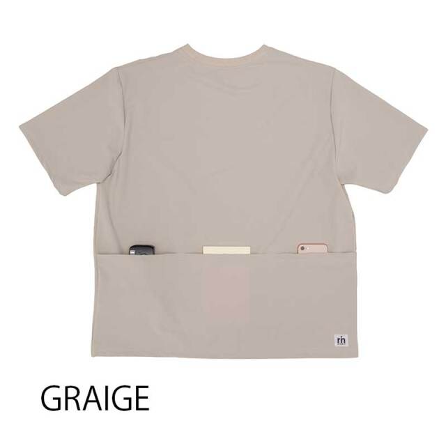 【4ポケットT】ReCONHny(R) Tシャツ UVカット 吸汗速乾 接触冷感 背ポケット 日本製 No.2270