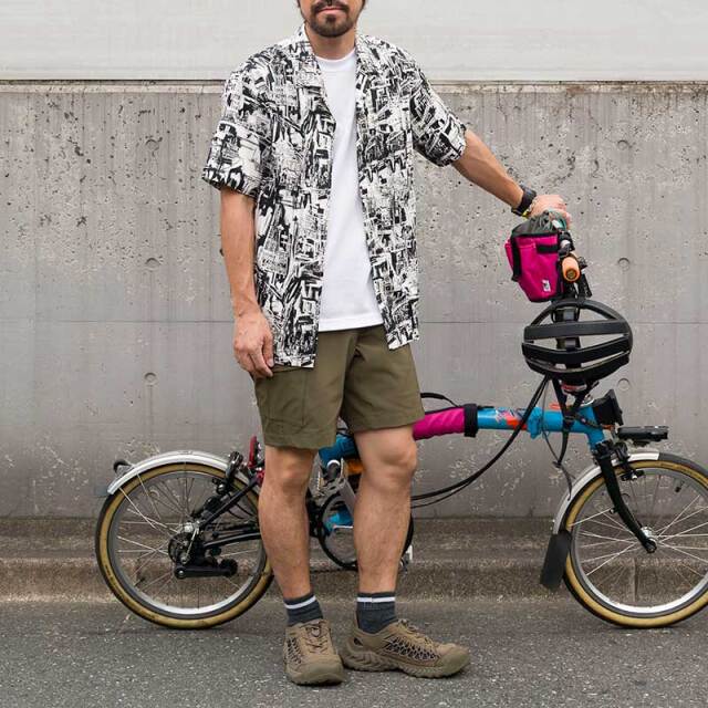 直営限定【サイクリストアロハ ロンドン】背ポケット 開襟シャツ 接触冷感 速乾 日本製 No.2271