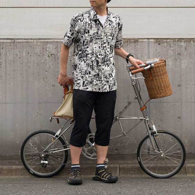 直営限定【サイクリストアロハ ロンドン】背ポケット 開襟シャツ 接触冷感 速乾 日本製 No.2271
