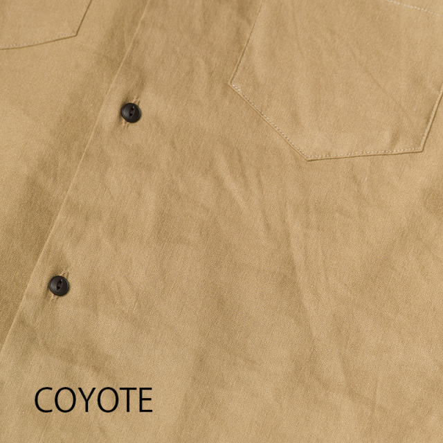 【バンドカラーシャツ】ロングスリーブ リネン レーヨン 吸汗速乾 接触冷感 バックポケット 日本製 No.2272