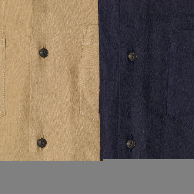 【バンドカラーシャツ】ロングスリーブ リネン レーヨン 吸汗速乾 接触冷感 バックポケット 日本製 No.2272
