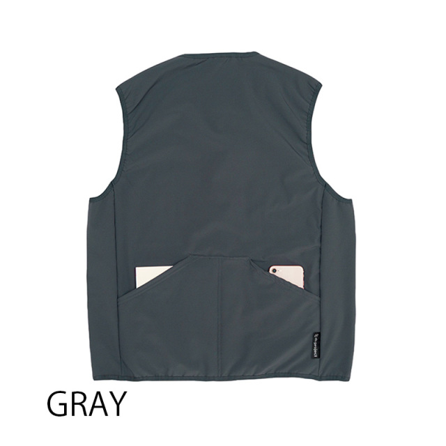 鬼起毛ベスト】軽く暖かい防風・保温・撥水素材 背ポケット ジレ