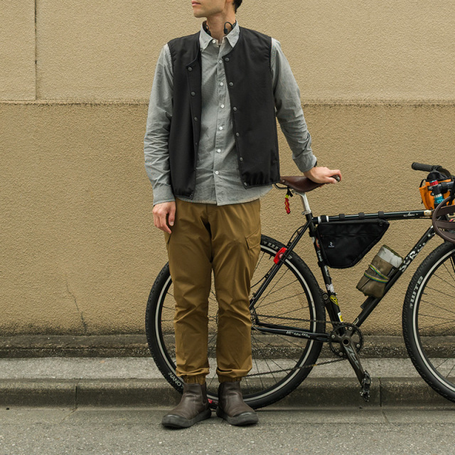 【鬼起毛ベスト】軽く暖かい防風・保温・撥水素材 背ポケット ジレ カジュアル 日本製 No.2274