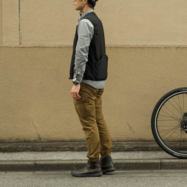 【鬼起毛ベスト】軽く暖かい防風・保温・撥水素材 背ポケット ジレ カジュアル 日本製 No.2274