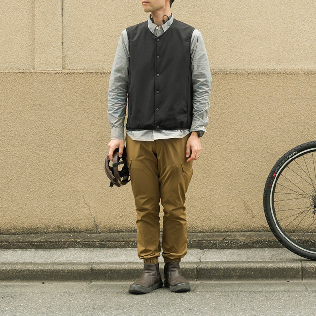 【鬼起毛ベスト】軽く暖かい防風・保温・撥水素材 背ポケット ジレ カジュアル 日本製 No.2274