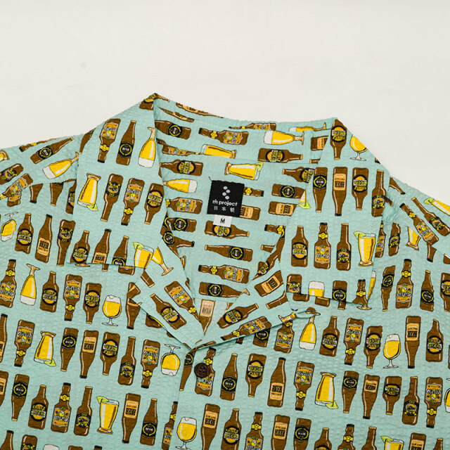 【サイクリストアロハ】BEER バックポケット リップルクロス 開襟 日本製 No.2279