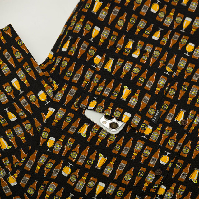 【サイクリストアロハ】BEER バックポケット リップルクロス 開襟 日本製 No.2279