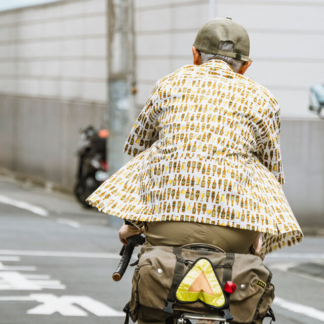 【サイクリストアロハ】BEER バックポケット リップルクロス 開襟 日本製 No.2279