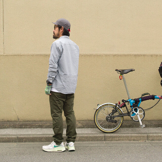 サイクルロングパンツ】カジュアル チノ 立体縫製 ベンチレーション