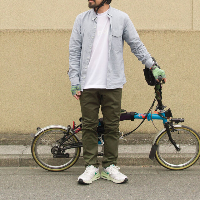 【サイクルロングパンツ】チノストレッチ素材 立体縫製 ベンチレーション サドルパッチ カジュアル 通勤 No.3101