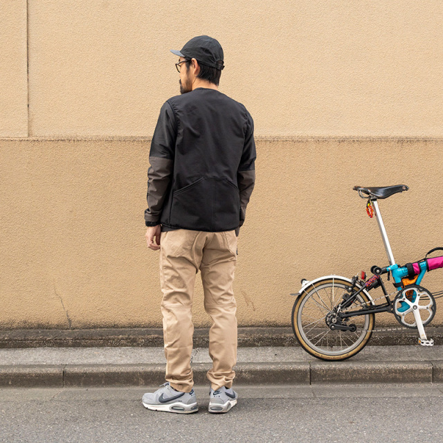 サイクルロングパンツ】カジュアル チノ 立体縫製 ベンチレーション