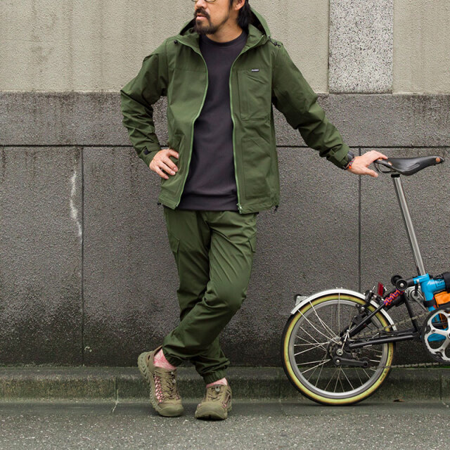 【バイクマンジョガー】10分丈パンツ MoveFit ストレッチ 撥水 防風 軽量 ベルト内蔵 日本製 No.3208