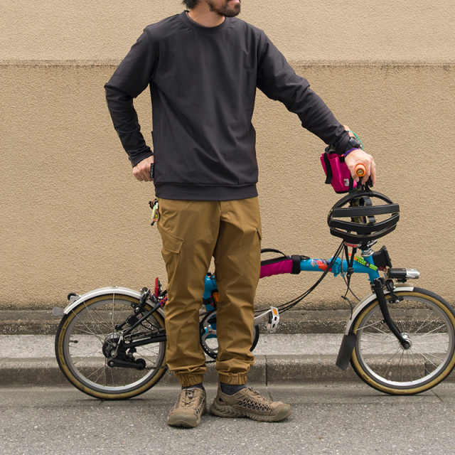 【バイクマンジョガー】10分丈パンツ MoveFit ストレッチ 撥水 防風 軽量 ベルト内蔵 日本製 No.3208