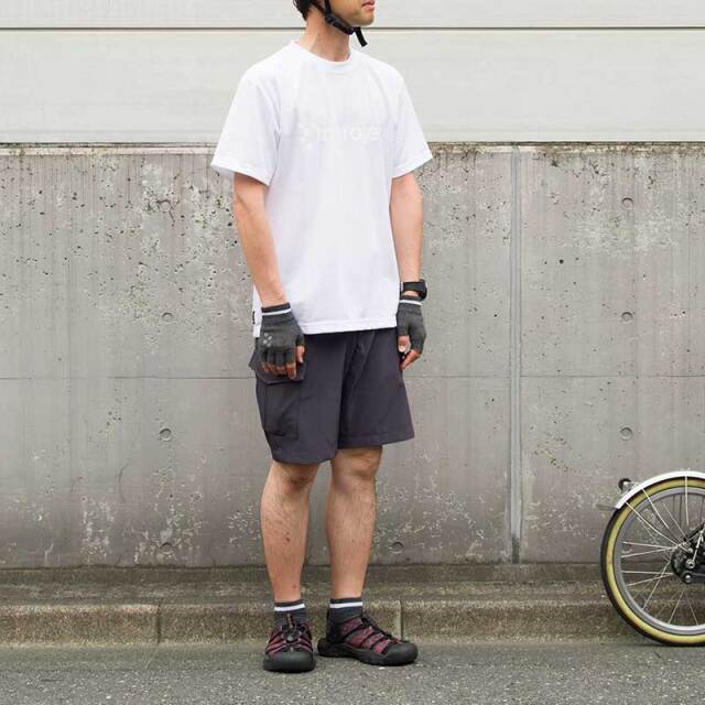 【サイクルハーフパンツ】ドライ素材 5分丈 ストレッチ 撥水 アウトドアにも 日本製 No.3212