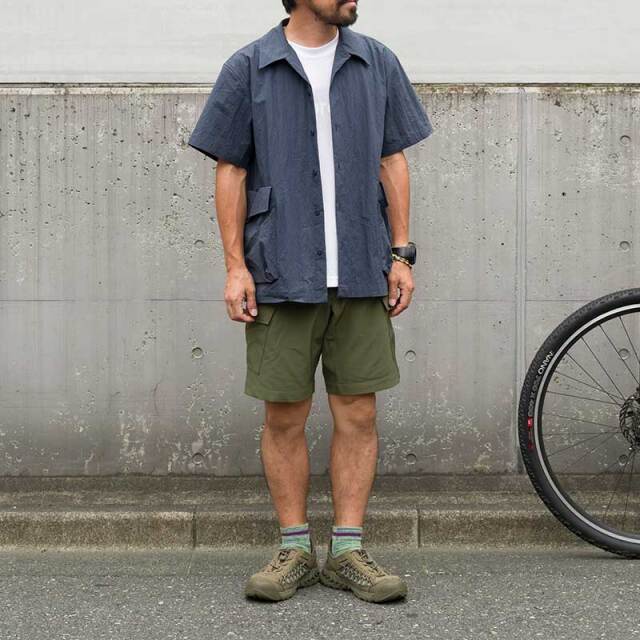 【サイクルハーフパンツ】ドライ素材 5分丈 ストレッチ 撥水 アウトドアにも 日本製 No.3212
