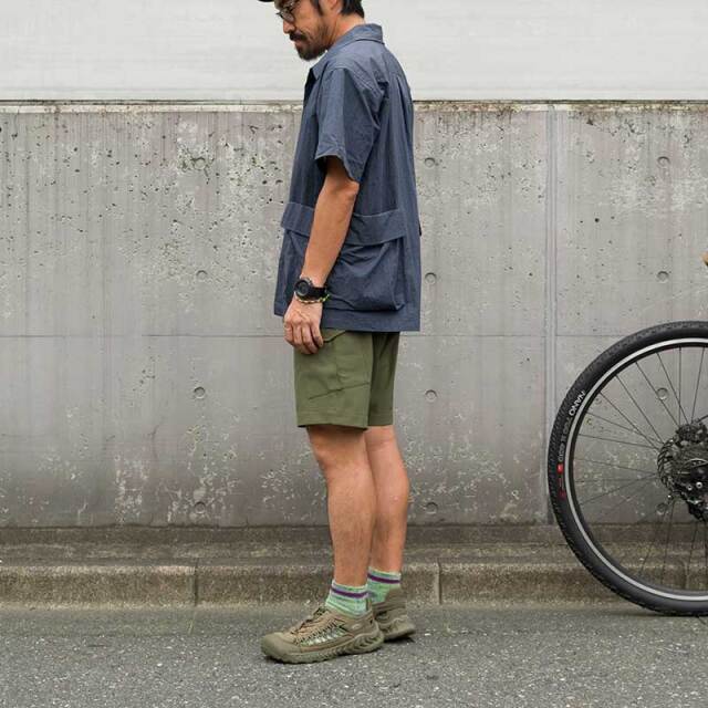 【サイクルハーフパンツ】ドライ素材 5分丈 ストレッチ 撥水 アウトドアにも 日本製 No.3212