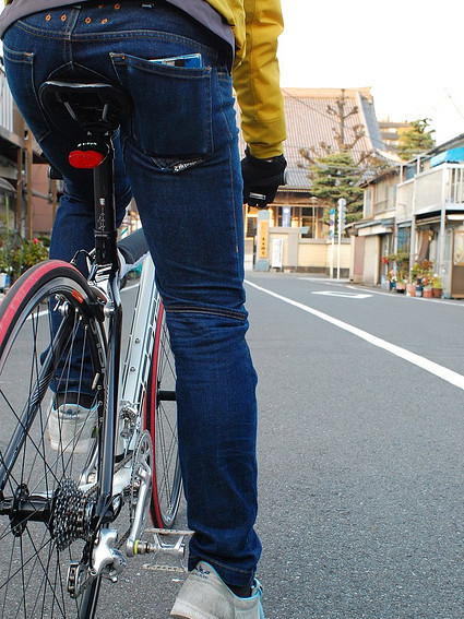 3075ストレッチサイクルデニム　自転車用カジュアルパンツ　ストレッチデニム　送料無料
