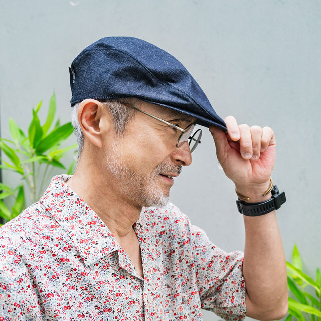 【ハンチング コットンヘンプ】生成り インディゴ 7.25oz ナチュラルな綿麻素材 日本製 No.4559