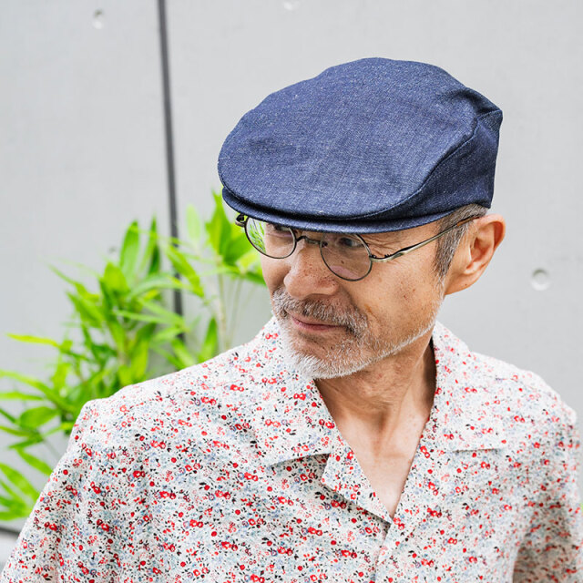 【ハンチング コットンヘンプ】生成り インディゴ 7.25oz ナチュラルな綿麻素材 日本製 No.4559