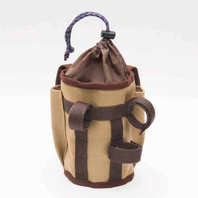 【マルチボトルホルダーキャンバス】ハンドル固定 スマホポケット付き 500mlペットボトル対応 ベルクロ着脱 No.5100 日本製