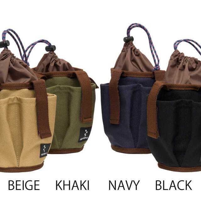 【マルチボトルホルダーキャンバス】ハンドル固定 スマホポケット付き 500mlペットボトル対応 ベルクロ着脱 No.5100 日本製