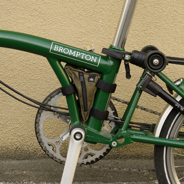 【サンカクバッグ パラフィンコットン for Brompton】キャンバス素材 フレームバッグ 小物入れ 日本製 No.5132