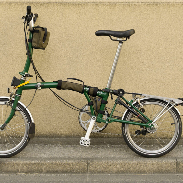 【サンカクバッグ パラフィンコットン for Brompton】キャンバス素材 フレームバッグ 小物入れ 日本製 No.5132