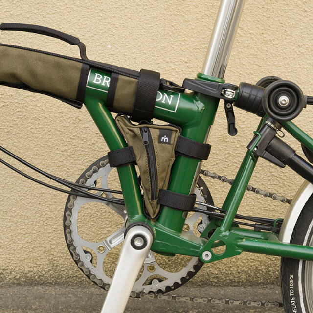 【サンカクバッグ パラフィンコットン for Brompton】キャンバス素材 フレームバッグ 小物入れ 日本製 No.5132