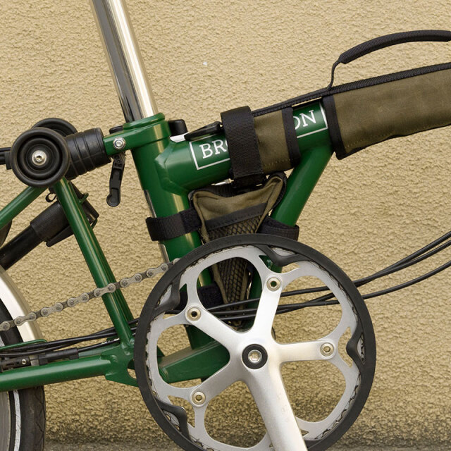 【サンカクバッグ パラフィンコットン for Brompton】キャンバス素材 フレームバッグ 小物入れ 日本製 No.5132