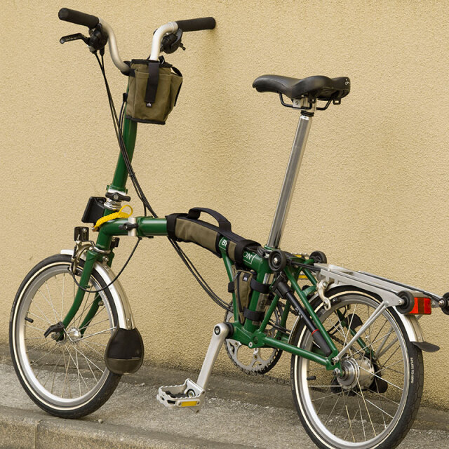 【サンカクバッグ パラフィンコットン for Brompton】キャンバス素材 フレームバッグ 小物入れ 日本製 No.5132