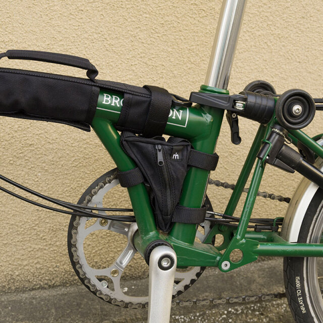 【サンカクバッグ パラフィンコットン for Brompton】キャンバス素材 フレームバッグ 小物入れ 日本製 No.5132