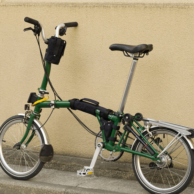 【サンカクバッグ パラフィンコットン for Brompton】キャンバス素材 フレームバッグ 小物入れ 日本製 No.5132