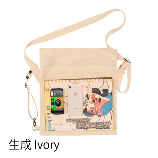 MAIDOサコッシュ】ショルダーバッグ パラフィンコットン素材