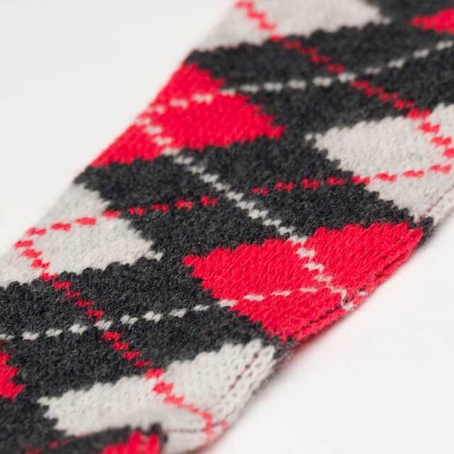 【HALISON ニッカホーズ】ラムウール 厚手 アーガイル 膝上丈 ソックス  日本製