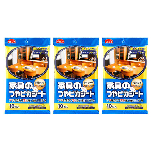リンレイ 家具のつやピカシート 10枚入×３個セット | ツヤピカ、艶ピカ、つやぴか