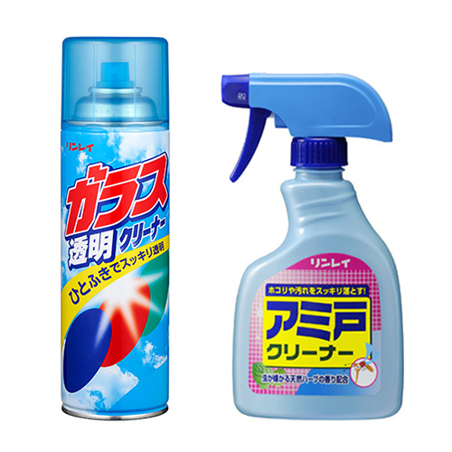 ガラス透明クリーナー+網戸クリーナー窓掃除セット