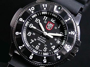 Luminox Watches: F-117 Night Hawk 3400 Series. Steel Case