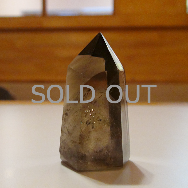 六角スモーキークオーツ原石（量子波動転写加工）