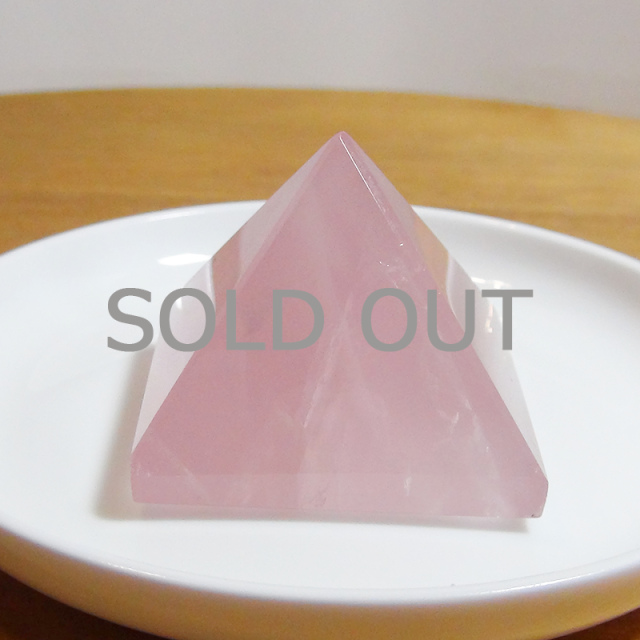 ローズクォーツピラミッド（量子波動転写加工）