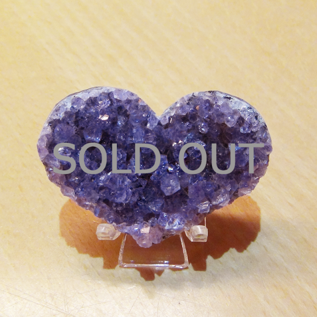 アメジスト原石ハート型（量子波動転写加工）