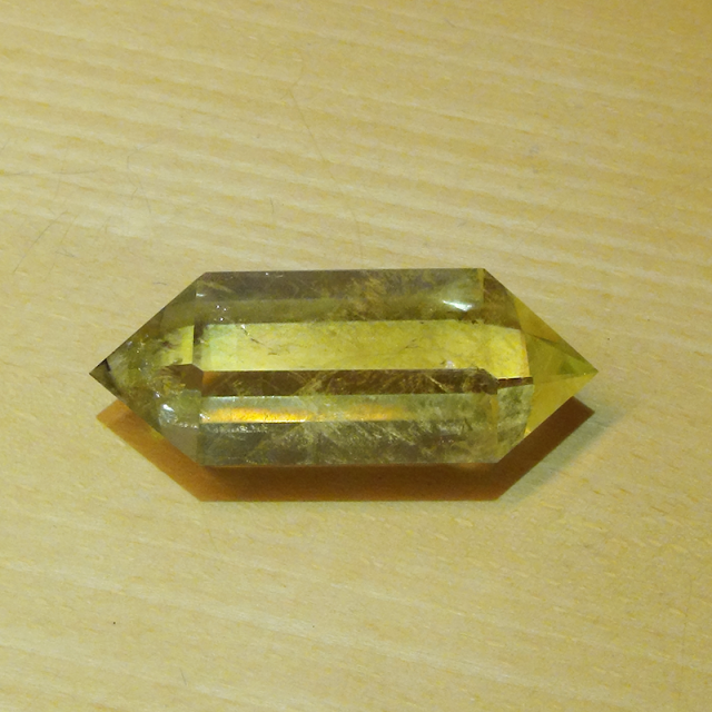 シトリン・ダブルポイント原石（量子波動転写加工）
