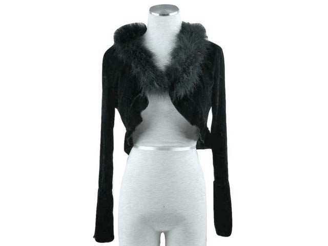 ボレロ　結婚式　マラボー付　ふんわり素敵なベロアボレロ