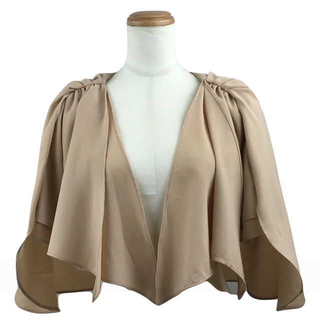 大人のケープ風ボレロ　ベージュ　F