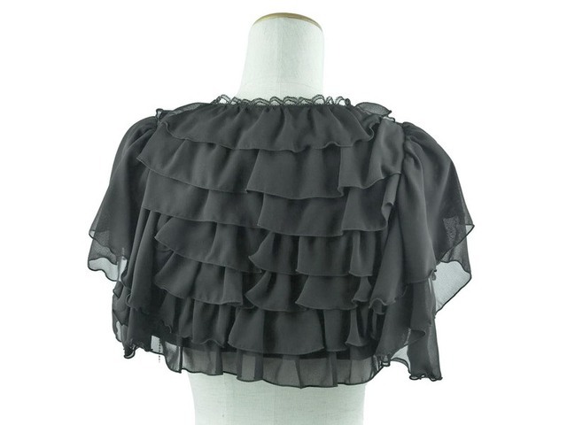 ボレロ　結婚式 フリルが一杯の大人のキュートボレロ　Ｍ　黒
