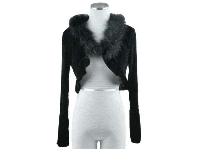 ボレロ　結婚式　マラボー付　ふんわり素敵なベロアボレロ