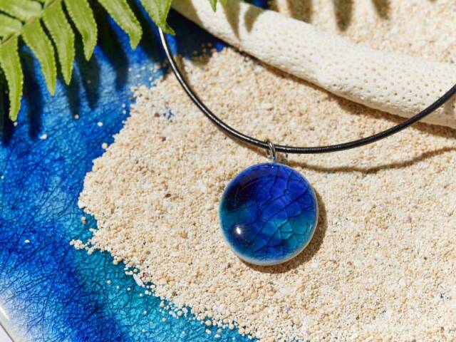 【石垣島 石垣焼窯元】レザーネックレス