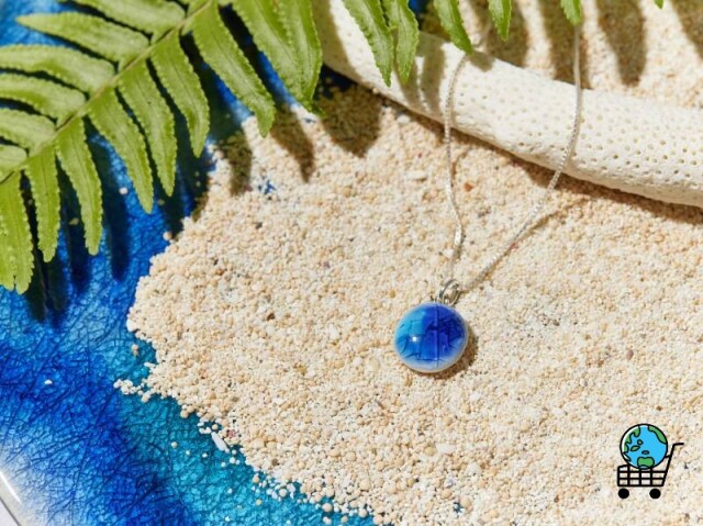 【石垣島 石垣焼窯元】シルバープチスライドネックレス