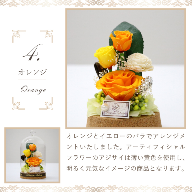 選べる5色・XS～L】コルクガラスドームL プリザーブドフラワー