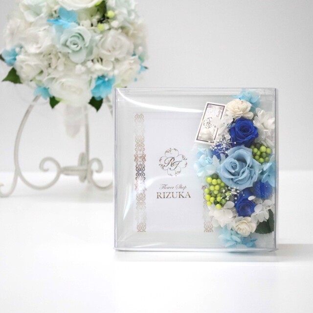 ホワイトフォトフレームM プリザーブドフラワー：カラー5色