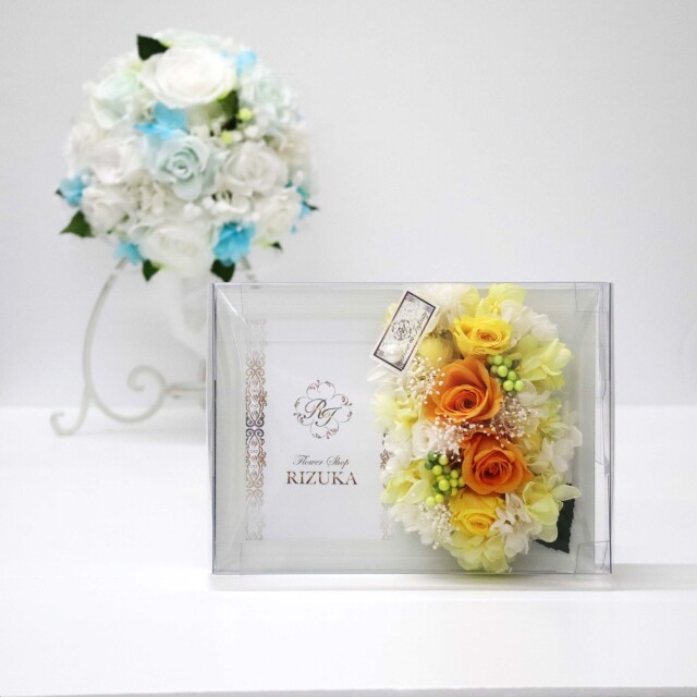 池袋　プリザーブドフラワー専門店　フラワーショップリズカ　販売　店舗 結婚式　フォトフレーム　写真立て　時計